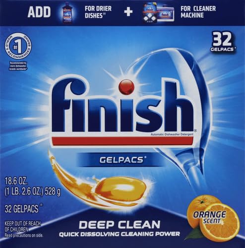 Image of Finish Gelpacs Dishwasher Detergent, Orange Scent, 32 Count