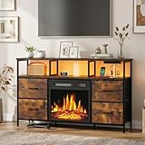 [Prese e USB integrate] Questo mobile TV con camino è dotato di 4 prese AC e 2 porte USB – la soluzione perfetta per alimentare TV, router, soundbar, console di gioco e tutti i tuoi dispositivi multimediali. Un pratico interruttore on/off garantisce maggiore comodità d'uso e una gestione ordinata dei cavi, per un ambiente sempre pulito e ordinato.