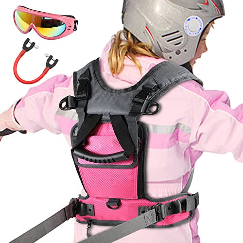 PAKOSA-Ski-und-Snowboard-Trainingsgeschirr-fuer-Kinder-mit-Skibrille-und-Ski-Spitzen-Anschluss-Fortschrittliche-Skigurte-Ausruestung-fuer-Kinder-zum-Skifahren-einziehbare-Skigurte