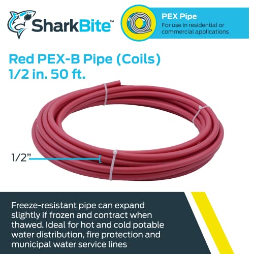 Sharkbite U860R50 1/2 Inch X 50 Feet Red Pex Pipe Flexible Water Tubing thumb #1