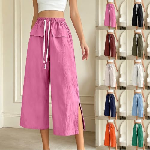Pantalones capri mujer para evitar el calor con tejido de algodon comodo 2