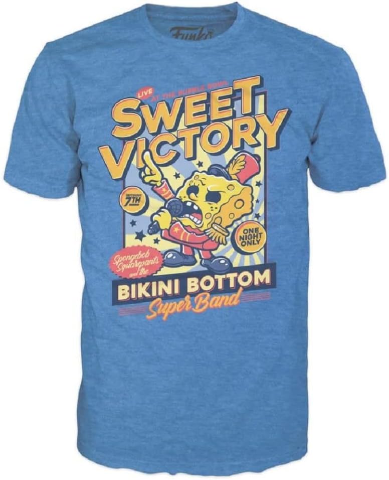 Funko Pop! & Tee: Spongebob - BandLDR - Extra Large - (XL) - Spongebob Squarepants - T-Shirt - Clothes With Collectable Vinyl Figure - Gift Idea - Toys and Short Sleeve Top for Adults Unisex Men