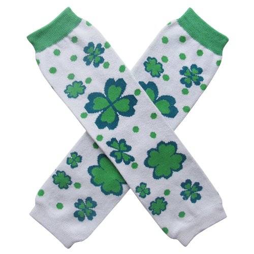 Shamrock St. Patrick's Day Irish Leg Warmers, One Size, Baby, Toddler, Girl, Boy (Shamrock & Polka Dot)