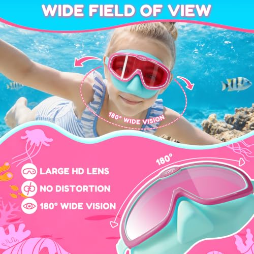 Image of Seago Kids Swim Goggles 2 Pack for 3-12, Anti-Fog Clear View,Toddler Goggles with Nose Cover Swimming Goggles