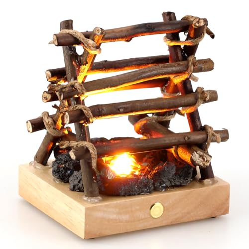 Lanterne de camping avec flamme veilleuse feu de camp nomade