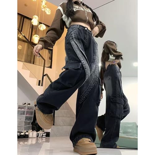 Y2K Women's Jeans Hip Hop Street Retro Wide Legs Jeans Gothic Denim Workwear4