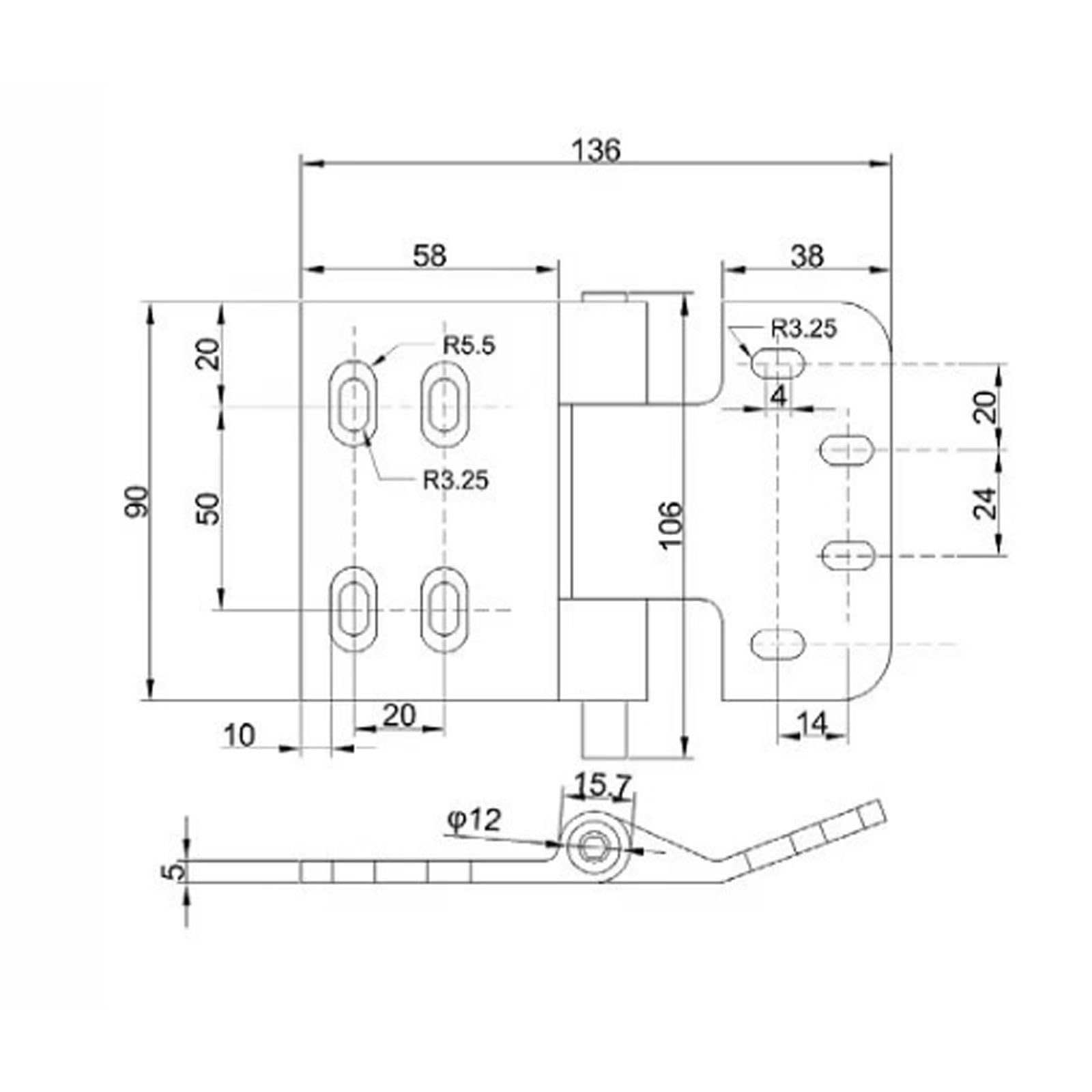 Hardware asimétrico de la bisagra puerta sólida resistente RV del equipo industrial acero inoxidable 304