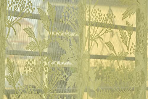 Image of Galaxy Home Decor Transparent Lily Net Curtain Sheer Curtains for Long Door 8 Feet, Pack of 1, Green