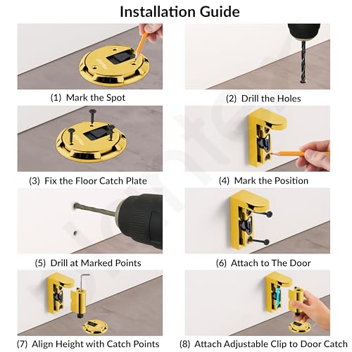 Image of Plantex Door Stopper for Home /Floor Mounted Door Stoppers /Stopper for Hotel /Office /Stops for Door -Pack of 1 (PVD Gold)