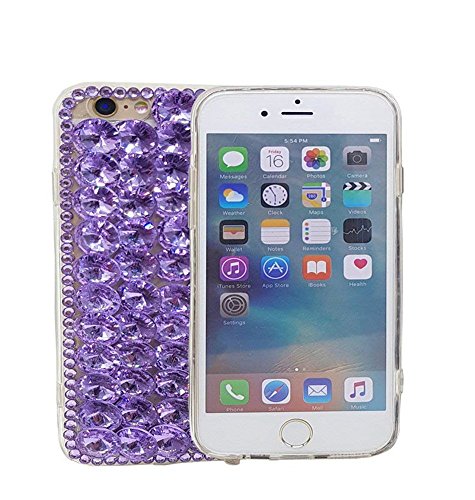 Case for LG K10 2017,Luxury 3D Handmade Sparkle Stunning Stones Crystal Rhinestone Bling Full Diamond Gemstone Glitter Case for LG LV5/LG K20 Plus/LG K20 V(Full Purple)