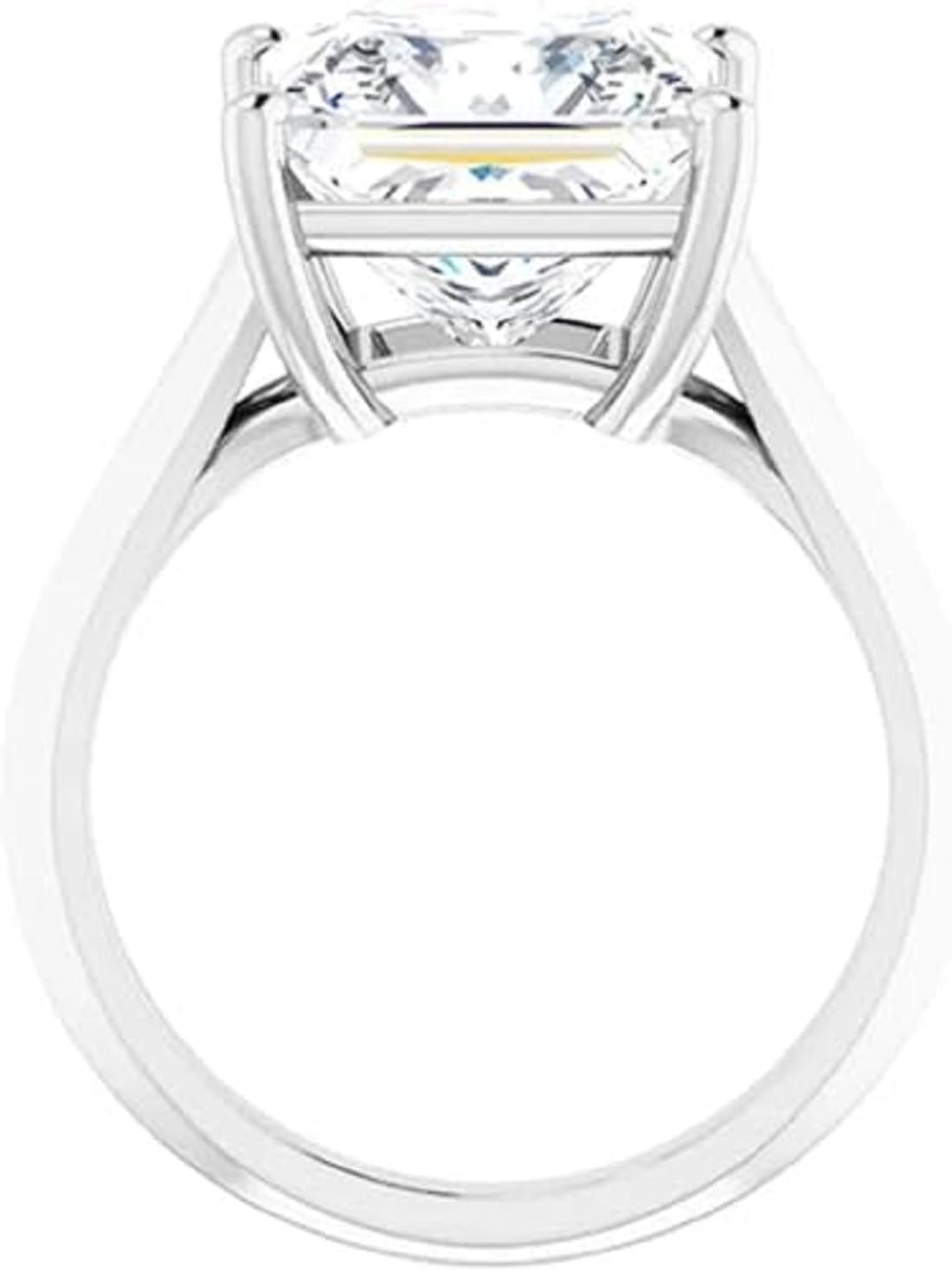 Diamond Engagement Ring, 14k White Gold, 4CT-8CT Simulated Diamonds, Twisted Vine Design