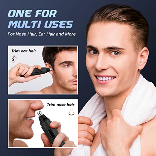 Tifor Ear And Nose Hair Trimmer For Men Rechargeable… (Style1-Black) #TOP2