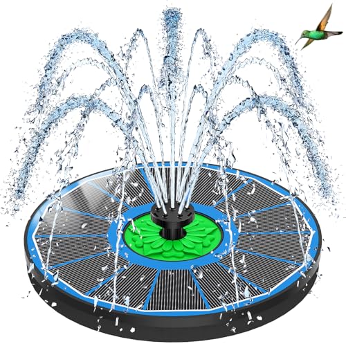 SZMP 3.5W Fuente Solar para Estanque, 2025 Nuevo Bomba de Agua Solar con 8 boquillas y 4 fijadores, para Estanque de Jardín Fuente, Baño para Pájaros, Piscina, Exterior, Circulación de Agua