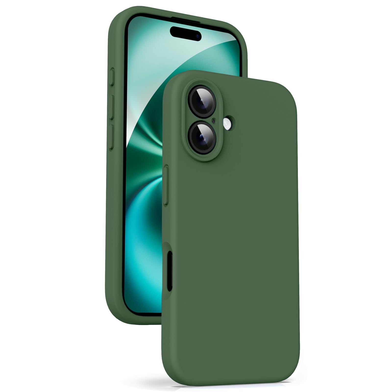 Supdeal Liquid Silicone Case for iPhone 16 - [Camera All-Round Protection] [Soft Microfiber Lining Anti-Scratch] 4 Layer Full Covered Shockproof Gel