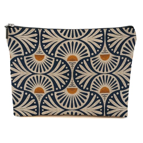 Boho Makeup Bag Gifts for Women Sunset Leaf Aesthetic Cosmetic Bag 01