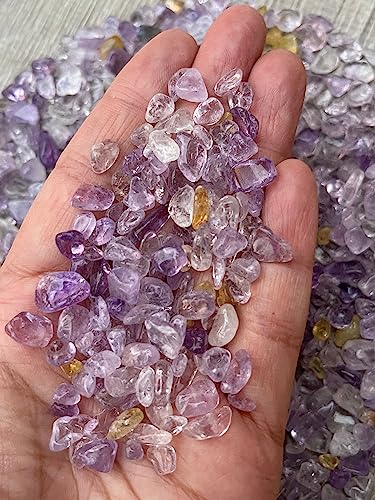 Image of GAF TREASURES 2 oz Lot Tumbled Ametrine Gemstone Chips, Crushed Mini Crystals, Undrilled Crystal Chips (Ametrine)