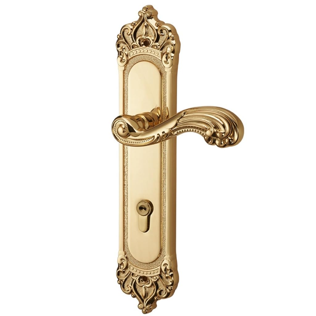 MOBYGKFY Mute Interior Door Lock Scandinavian Minimalist Brass Wooden
