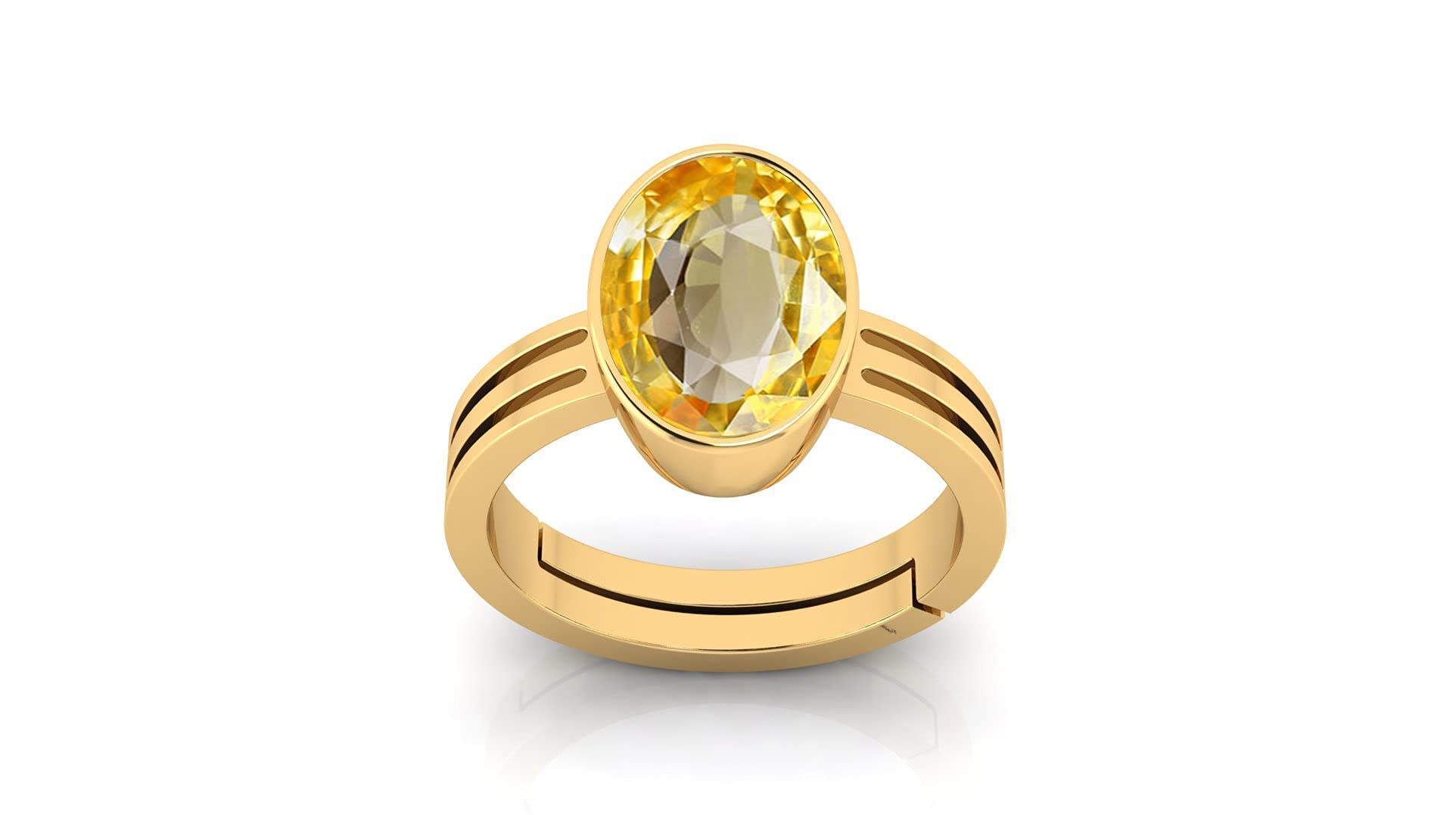 kirti sales Gems 11.25 Ratti 10.55 Carat Unheated Untreatet A+ Quality Natural Yellow Sapphire Pukhraj Gemstone Gold Plated Ring for Women's and Men's (Lab Certified)-picture-15
