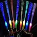 POHOVE Varita de luz de fibra óptica, 3 modos, colorido, intermitente, luz LED, varitas brillantes con correa para fiestas (color al azar)