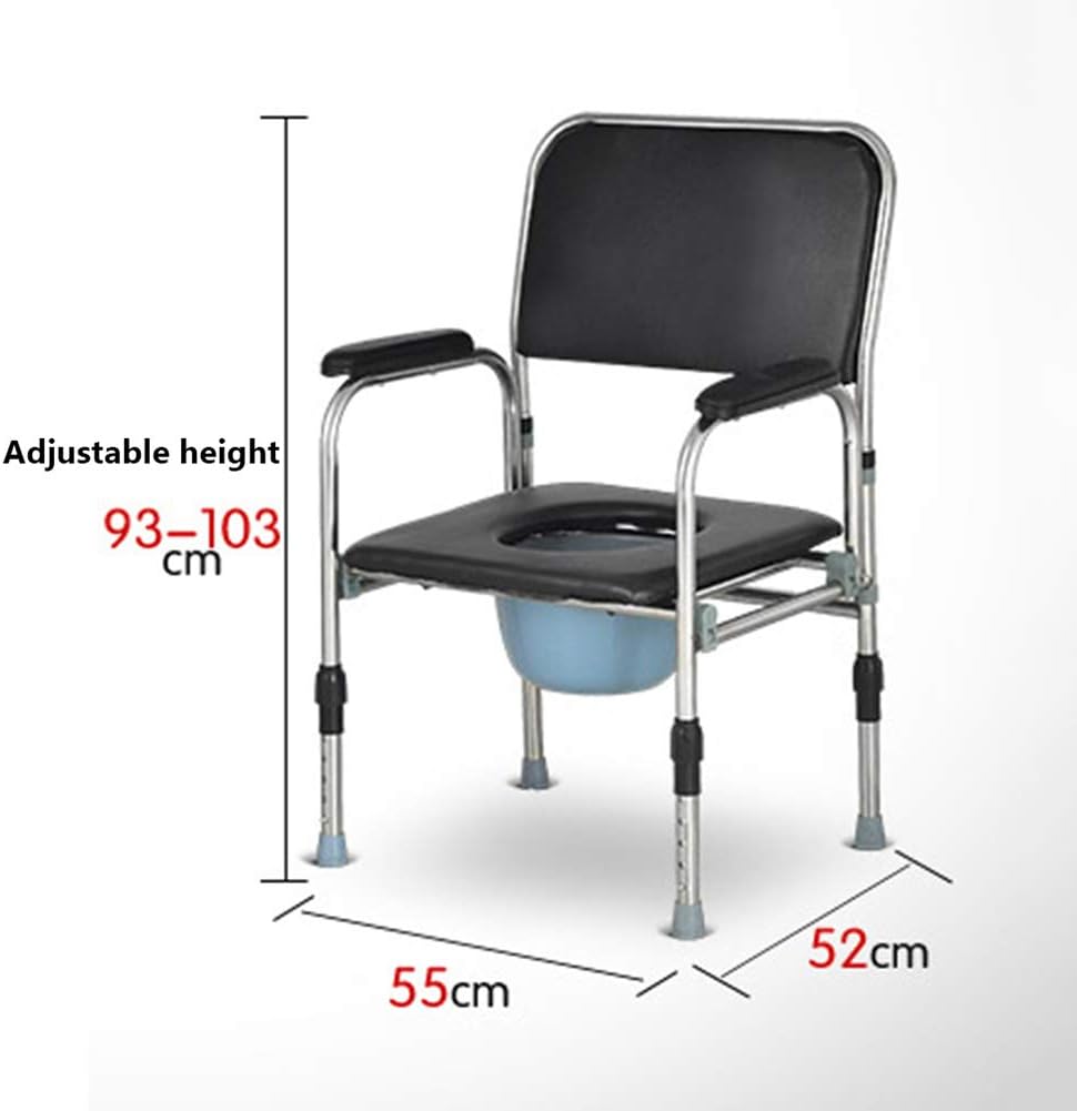 RXBFD Folding Bedside Commode Chair 3 In1 Potty,Commode Chair Over Toilet, Bathroom Safety Frame for Elderly Comes with Splash Guard/Bucket/Lid -