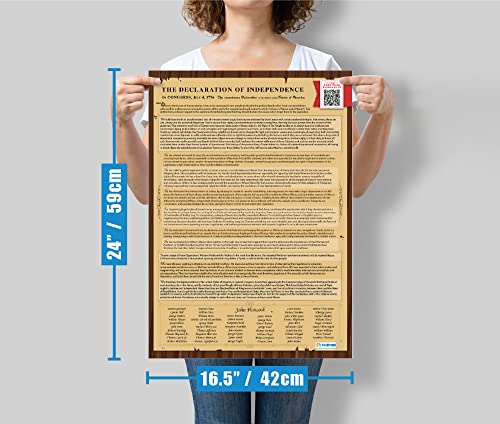 Conjunto de 3 pôsteres de documentos fundadores: Constituição dos EUA, Declaração de Direitos, Decla