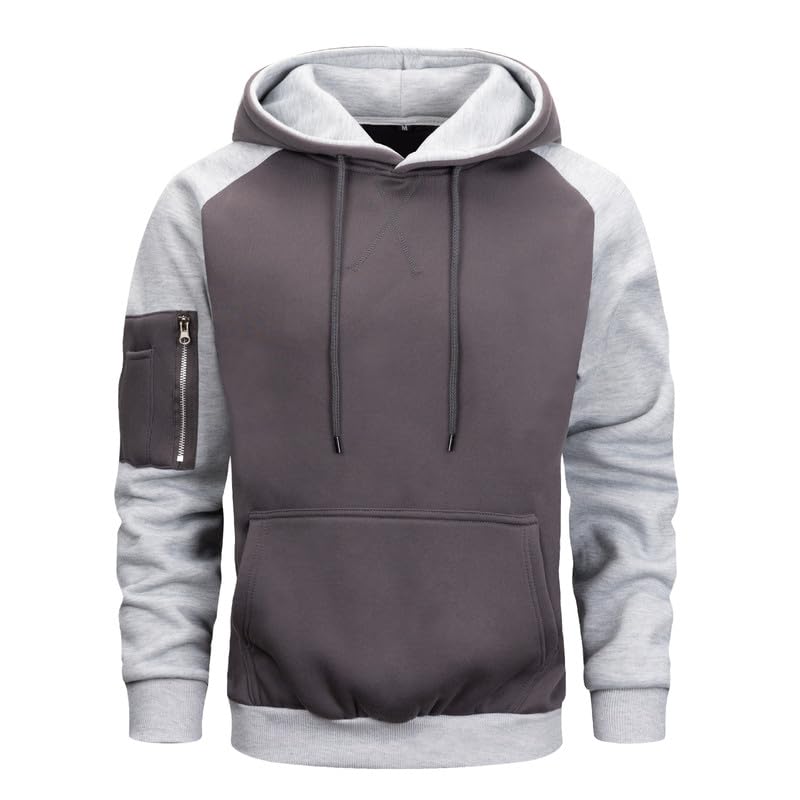 Sweat à capuche patchwork pour homme AOTORR avec poches pratiques