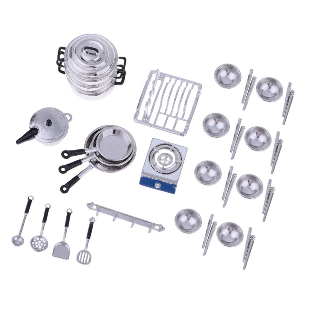Pentole E Ciotole Per Casa Bambole 1/12 | set da cucina, stoviglie incluse, gioco di ruolo, miniatura