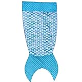 Snuggle Stuffs Girls Scales Minky Dot Velboa Mermaid Tail Blanket (Infant - 24', Blue)