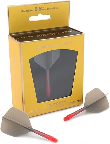 Vista 29 de CUESOUL ROST T19 - Eje de dardos integrado y vuelos con forma de ala grande, color gris, 1.102 in, dice adiós a la caída del vuelo de dardos con eje