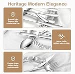 Lazycorner Silverware ensemble 50 Pièces en acier inoxydable Flatware Set Silverware Utensiles pour 10 Les gens comprennent les fourchettes Couteaux & Fourche à salade Lave-vaisselle Coffre-fort pour la maison Restaurant ou usage extérieur