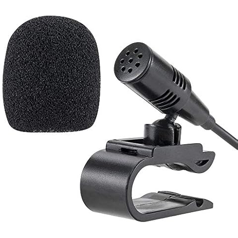 NewTH 3.5mm External Microphone with 3m Assembly Cable Mic for Car and Vehicle Head Unit with Bluetooth Enabled Stereo, Radio, GPS and DVD Cover
