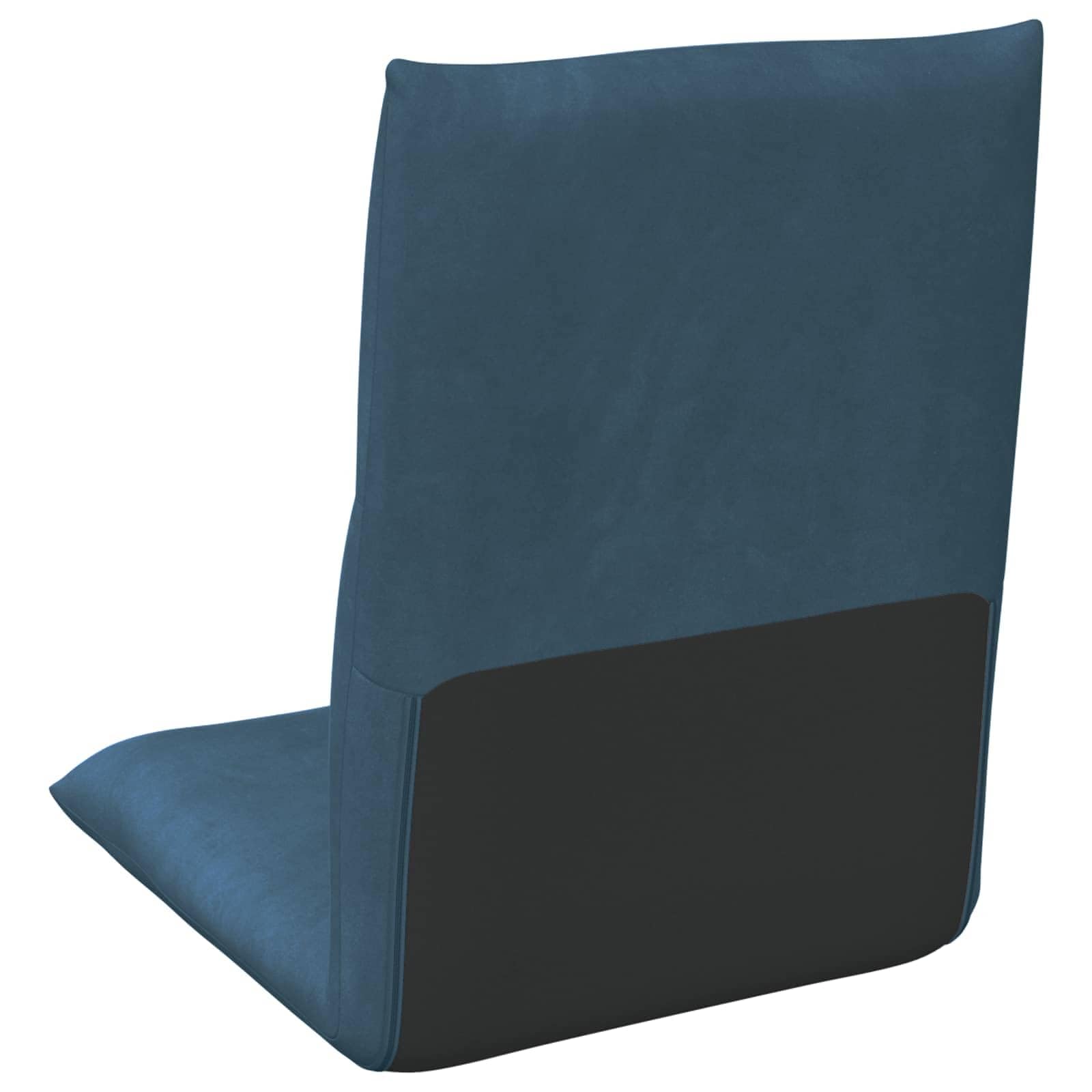 Krzesło podłogowe, niebieskie, aksamitne, 46 x 50 x 61 cm, składane i regulowane, z wyściełanym oparciem, ergonomiczne i nie zajmuje dużo miejsca do czytania, jogi, gier i biura