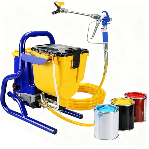 TBANVOO Pulverizador sin Aire de Pie para Interior y Exterior del Hogar, Máquina de Pintura de Alta Eficiencia 2900PSI, con Accesorios, Efecto de Pintura Fino y Uniforme