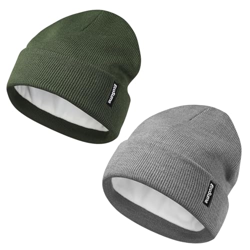 2 Pack Baby Beanie Toddler Winter Hat with Fleece Lined for Girls Boys 0-8 Years