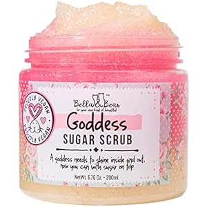 Bella and Bear Goddess Sugar Scrub, No Parabens, New Fragrance, Cruelty-Free, Vegan-Friendly Exfoliating, 6.7oz