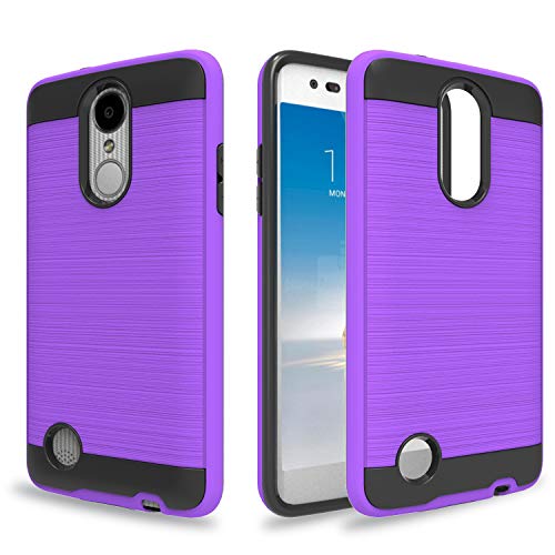 Ayoo Compatible with LG Aristo Case,LG K8 2017 Case,LG Phoenix 3 Case,LG Fortune Case,LG Rebel 2 LTE Case,LG Risio 2 Case,LG LV3 2017/LG M210/MS210 Case,Brushed Texture Case for LG LV3-ZS Purple