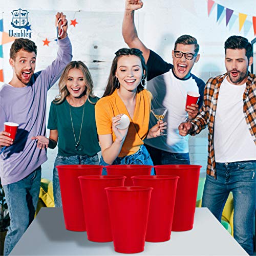 Wembley Oversized Beer Pong Party Drinking Game with 12 Big Cups, 2 Balls & Carrying Bag