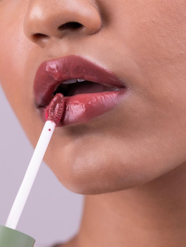 Image of La Nin Skinny Dip Peptide Infused Lip Oil Secret Crush | Rose Pink Shade for Women | Deep Hydration Lip Oil | Plumping Glossy Lip Care | 6 ml