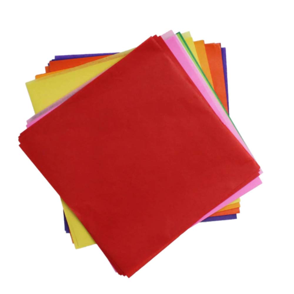 Crafty Capers Multicolor 480 Assorted Colours Tissue Paper Squares For Kids Crafts - 100Mm