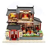 Per Miniature Dollhouse Kit Decorations with Lights and Furniture DIY House Craft Kits DIY Small House Model Puzzle Building Model Assembling Dollhouses for Adults and Kids