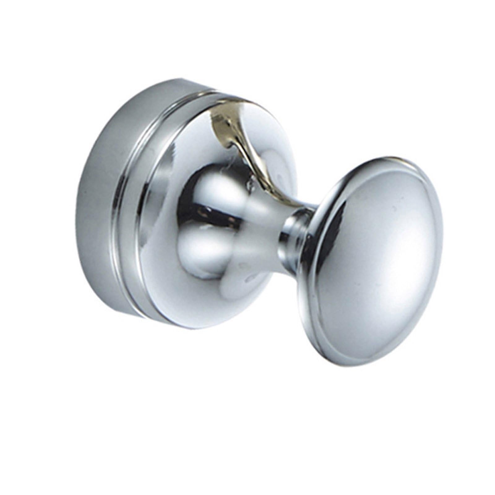 Wjiayao Chrome Brass Coat Hooks Brass Robe Hook Wall Mount Single Screw Towel Holder Bathroom Accessories Clothes Hanger(Chrome)