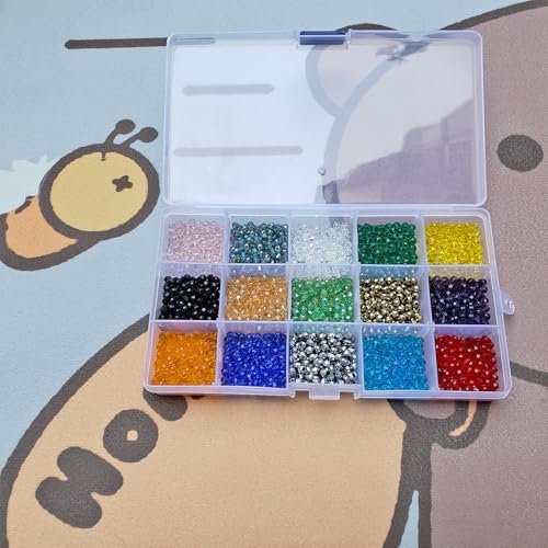 Image of 4mm Rondelle Glass Beads for Jewelry Making, Faceted Briolette Crystal Spacer Beads for Bracelets Necklaces Earring, 1605pcs