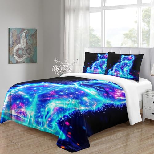 Housse de couette chat 3D multicolore pour transformer l'ambiance d'une chambre d'ado - 6