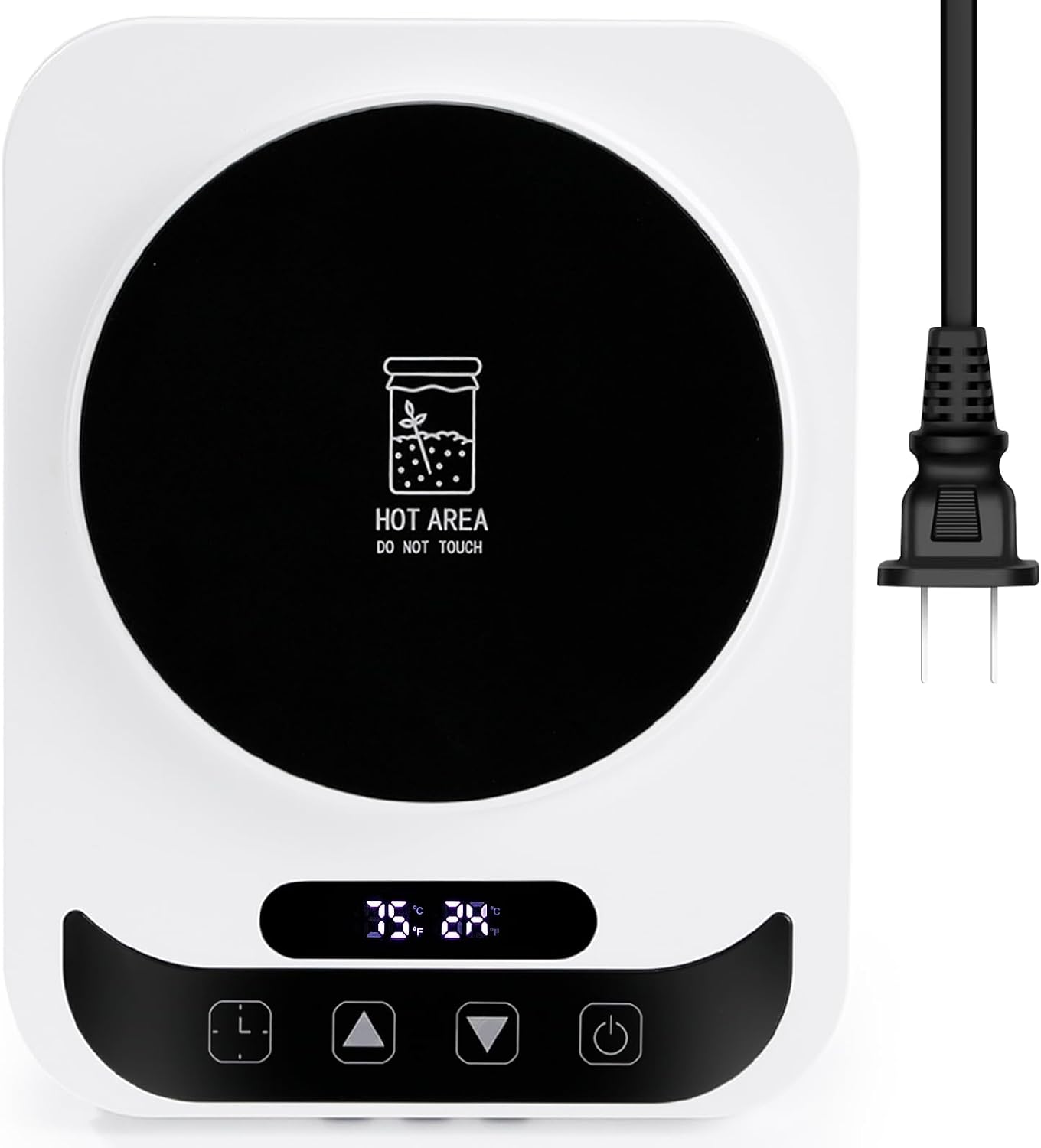 Sourdough Starter Warmer Precise 1°F Thermostat Control (70-100°F) Auto Warming On/Off, 12-Hour Timer Fits Jars Up to 40oz Perfect for Sourdough Fermentation & Home Baking