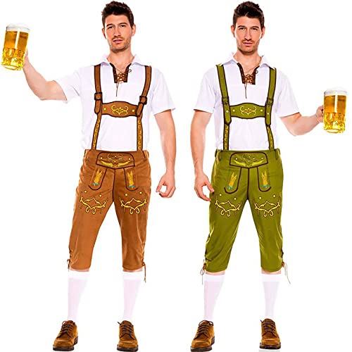 Heren Lederhosen Kostuums Traditionele Duitse Beierse Oktoberfest Outfits Cosplay Party Outfit Fancy Dress - Afbeelding 4