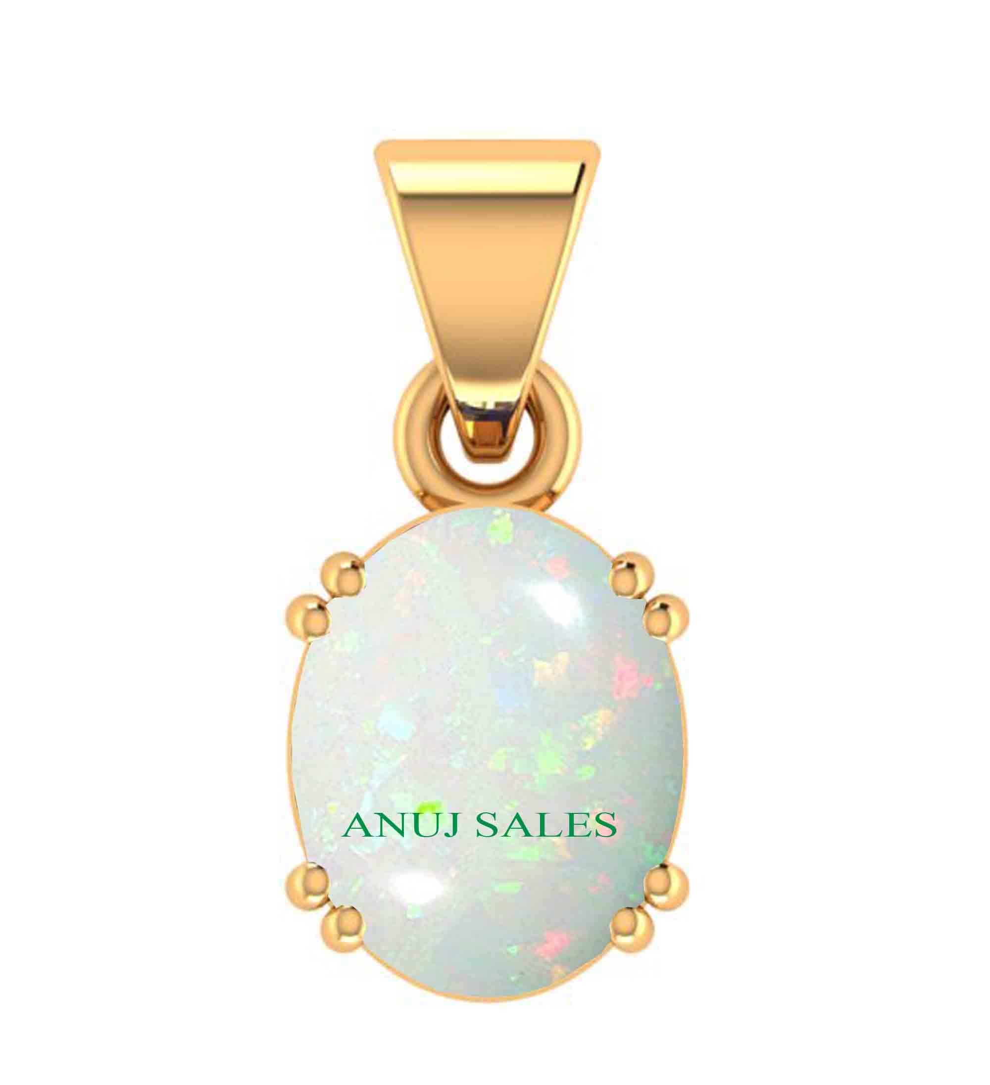 anuj sales 13.25 Ratti ASHTdhatu Gold Plated Pendant Opal Stone Original Certified/fire Opal Stone Pendant for Men-picture-12