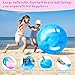 Meooeck 2 Pcs Giant Bouncy Balls Large Rubber Inflatable Marbleized Bouncing Giant Beach Balls for Kids and Adult, Pump Not Included(27 Inch,Light Pink, Light Blue)