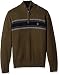 U.S. Polo Assn. Men's Tri-Color Chest Stripe 1/4 Zip Sweater, Parsley Heather, Large