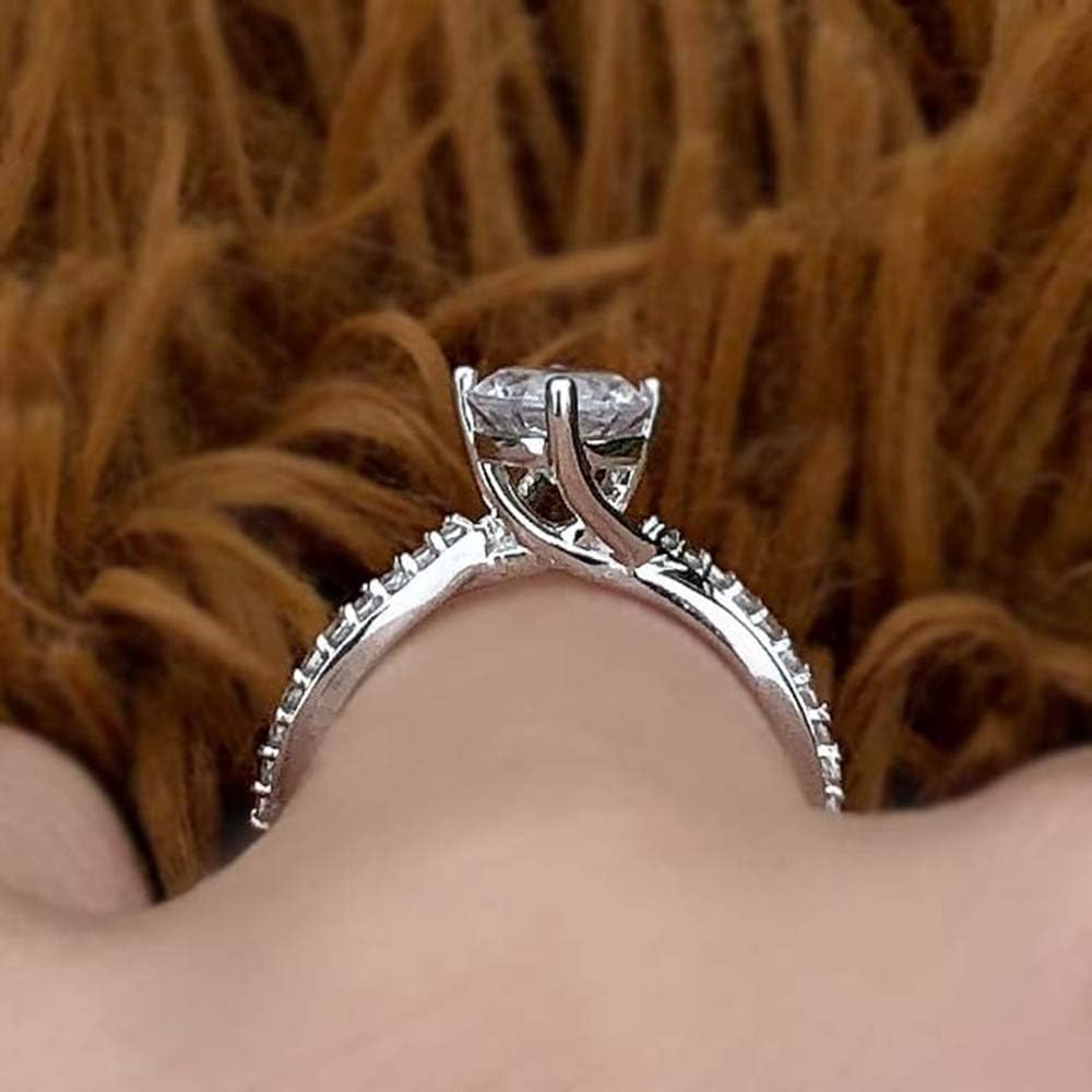 Aihpos 1-1/4 Carat (ctw) Engagement Rings for Women 1 Carat Center Moissanite Rings Twisting Infinity Pave Set 925 Sterling Silver 10K 14K 18K Gold Anniversary Wedding