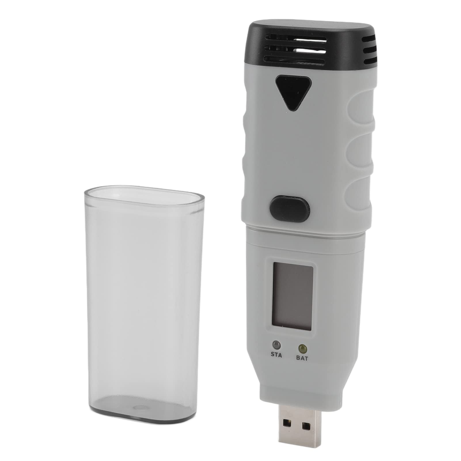 Termómetro Digital, Medidor de Humedad y Temperatura USB ABS con Alarma LED, Registrador de Datos 32,000, Rango de -31 °F a 176 °F para Habitación de bebé, Casa, Monitor de Refrigerador de